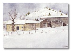 "Hameau de Douchanez sous la neige", Brigitte Dépalle